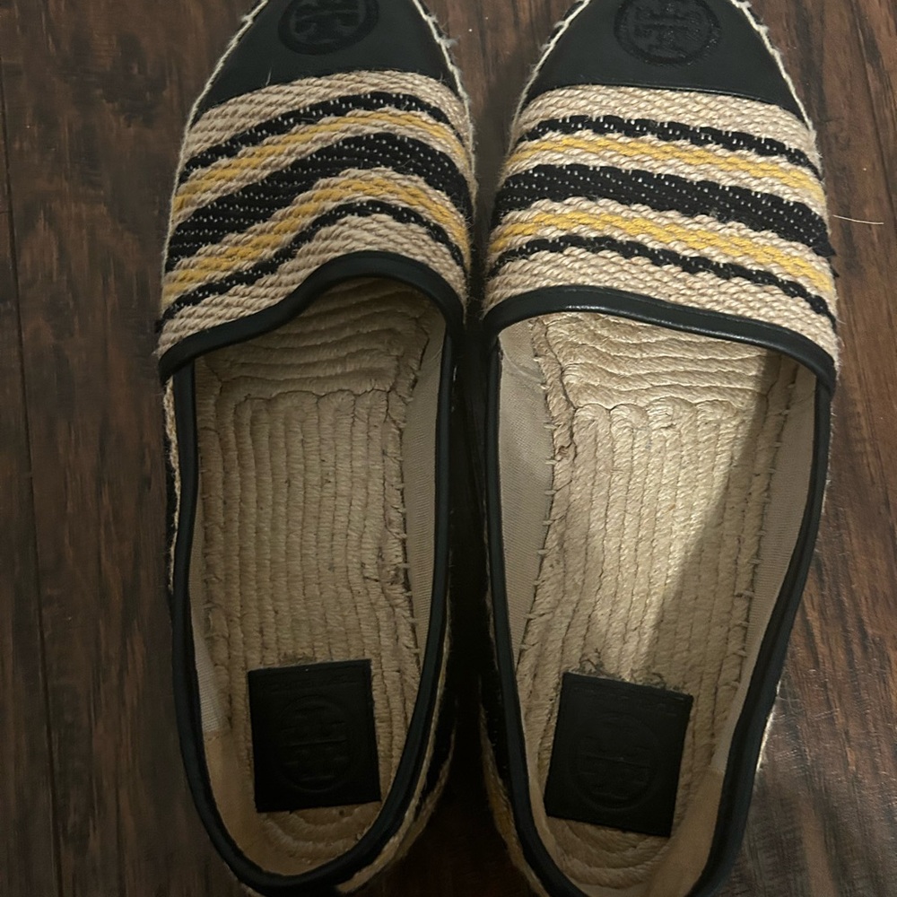 Tory Burch Striped Espadrille Flats
